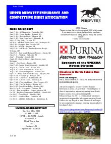 Preview of May 2011 UMECRA Newsletter