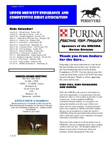 Preview of July 2011 UMECRA Newsletter