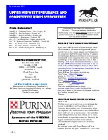Preview of August 2011 UMECRA Newsletter