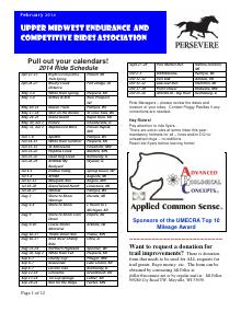 Preview of January 2014 UMECRA Newsletter