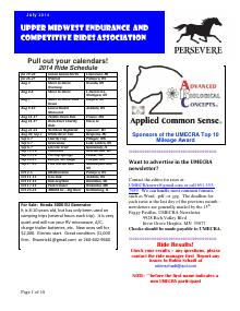 Preview of June 2014 UMECRA Newsletter