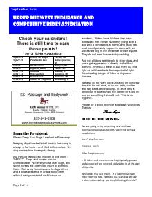 Preview of August 2014 UMECRA Newsletter