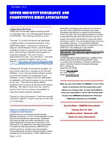 Preview of September 2016 UMECRA Newsletter