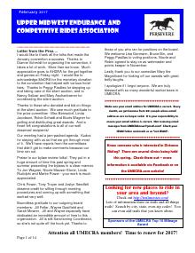 Preview of January 2017 UMECRA Newsletter